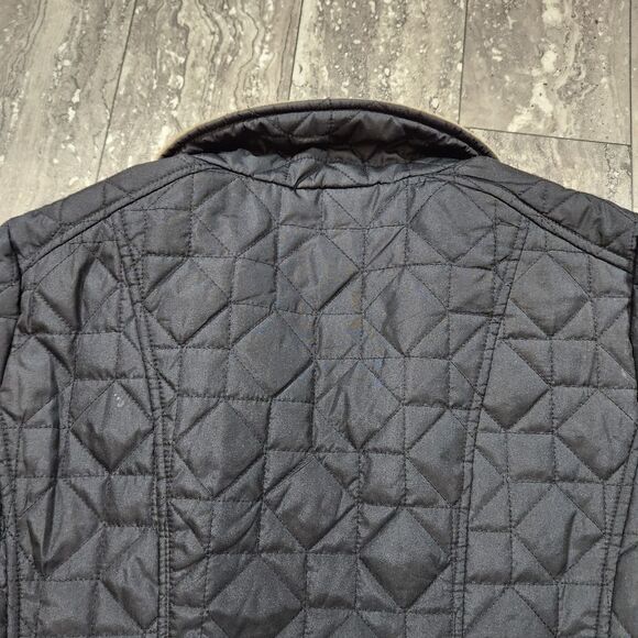 🇬🇪🔹️Anthropologie G.H. Bass Black Quilted Zippered Jacket Large - Picture 5 of 11